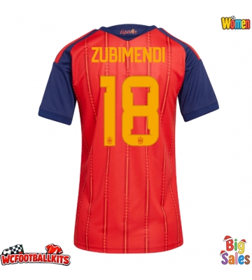 Spain Martin Zubimendi #18 Replica Home Stadium Shirt for Women World Cup 2026 Short Sleeve